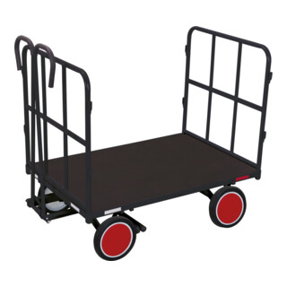 VARIOfit Handpritschenwagen mit 2 Rohrgitterwänden RAL 7016
