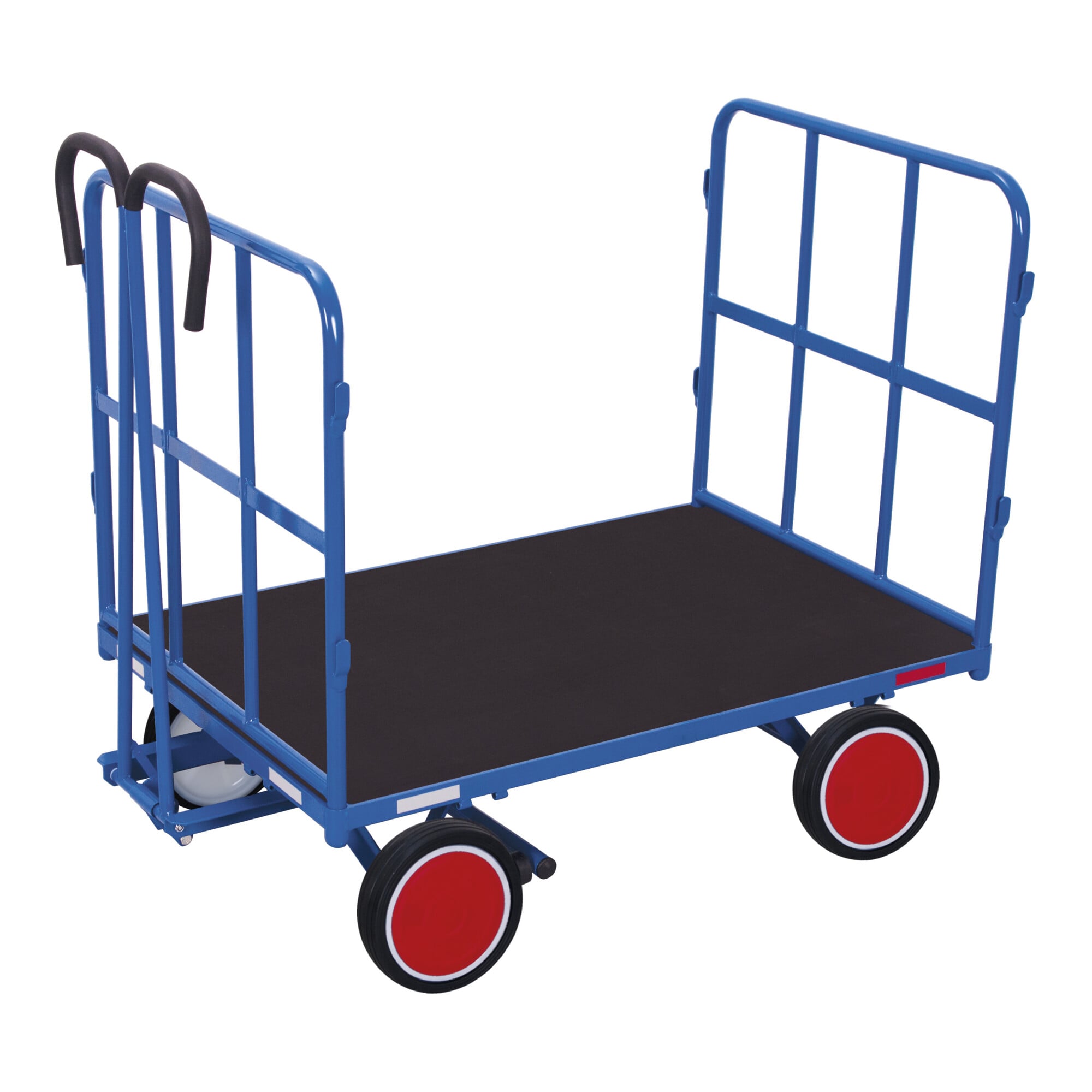 VARIOfit Handpritschenwagen mit 2 Rohrgitterwänden Vollgummibereifung 940 x 700 mm Traglast 700 kg ; Cordes