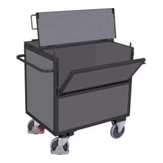 VARIOfit Holzkastenwagen mit Deckel fest verschweißt RAL 7016