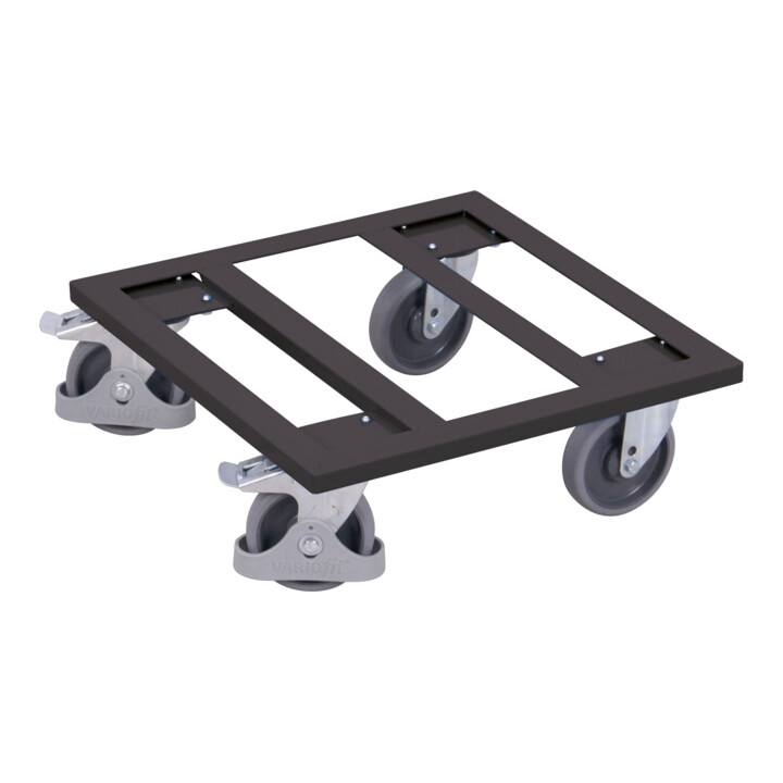 VARIOfit Kistenroller RAL 7016 anthrazitgrau 500 x 500 x 170 mm