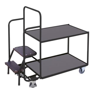 VarioFit Kommissionierwagen 2 Ladeflächen niedrig RAL 7016