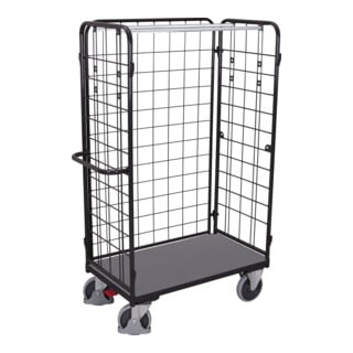 VARIOfit Paket-Dreiwandwagen hoch RAL 7016
