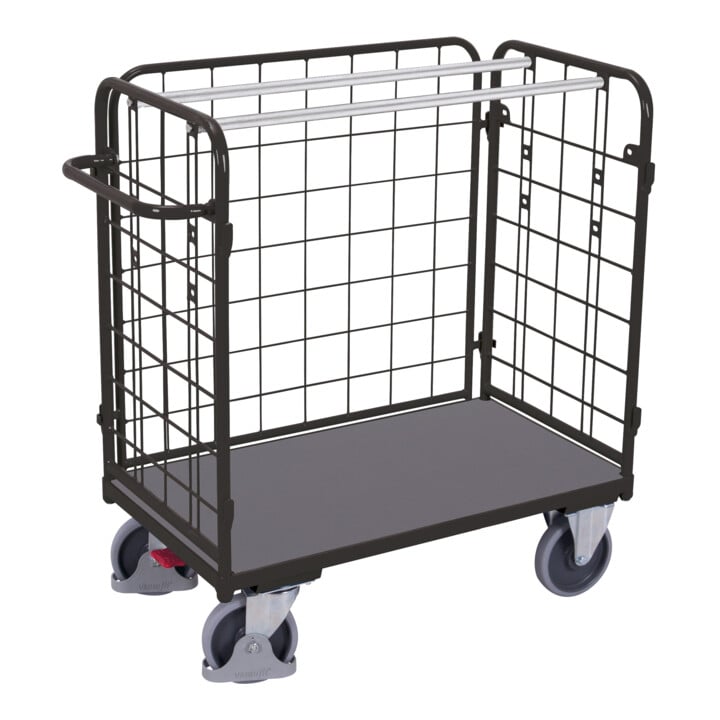 VARIOfit Paket-Dreiwandwagen niedrig RAL 7016