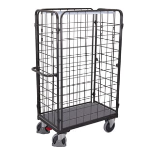 VARIOfit Paket-Vierwandwagen hoch RAL 7016