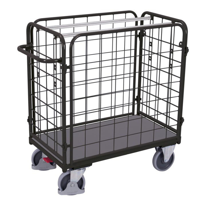 VARIOfit Paket-Vierwandwagen niedrig RAL 7016