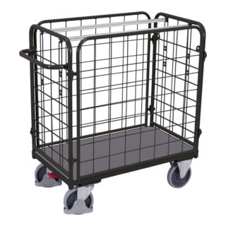 VarioFit Paket-Vierwandwagen niedrig RAL 7016