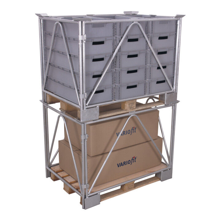 VARIOfit Palettencaisse type 68 galvanisée 1 200 x 800 mm Hauteur utile 800 mm