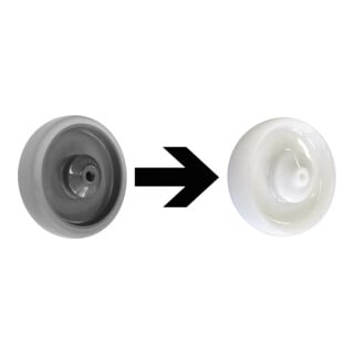 VARIOfit Roues en polyamide Ø 125 mm blanches, supplément par jeu