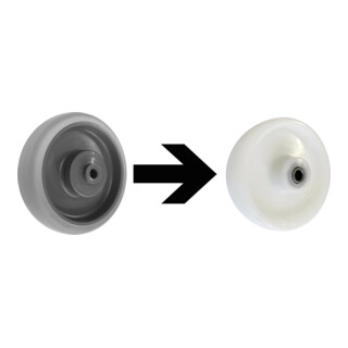 VARIOfit Roues en polyamide supplémentaires/set Ø 150 mm blanc