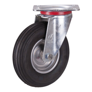 VARIOfit Roulette pivotante avec pneu gonflable, noir 230000