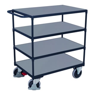 VARIOfit Schwerer Tischwagen 4 Ladeflächen RAL 7016