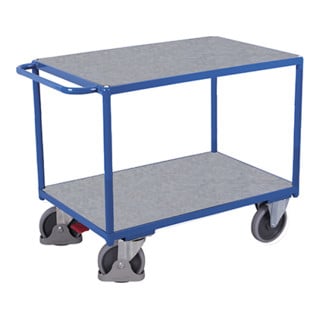 VARIOfit Schwerer Tischwagen mit 2 Zinkblechladeflächen 1.200 x 800 mm
