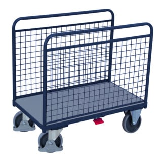 VARIOfit Seitenbügelwagen mit Drahtwänden RAL 7016