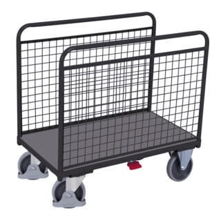 VARIOfit Seitenbügelwagen mit Drahtwänden RAL 7016