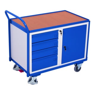 VARIOfit Servante d’atelier avec 1 plateau, 1 armoire et 4 tiroirs