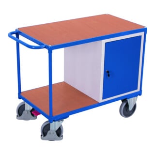 VARIOfit Servante d’atelier avec 2 plateaux et 1 armoire Capacité 500 kg