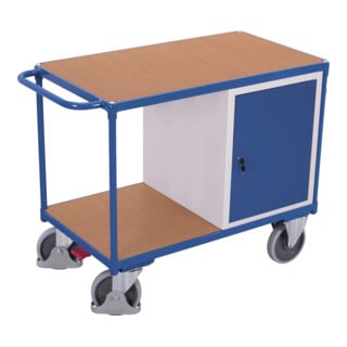 VARIOfit Servante d’atelier avec 2 plateaux et 1 armoire Capacité 500 kg