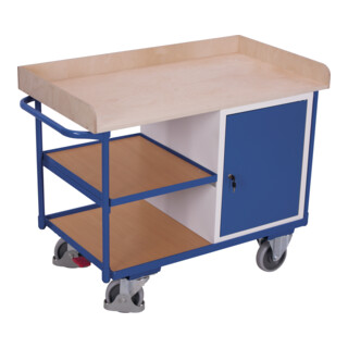 VARIOfit Servante d’atelier avec 3 plateaux, plateau inclus, 1 armoire