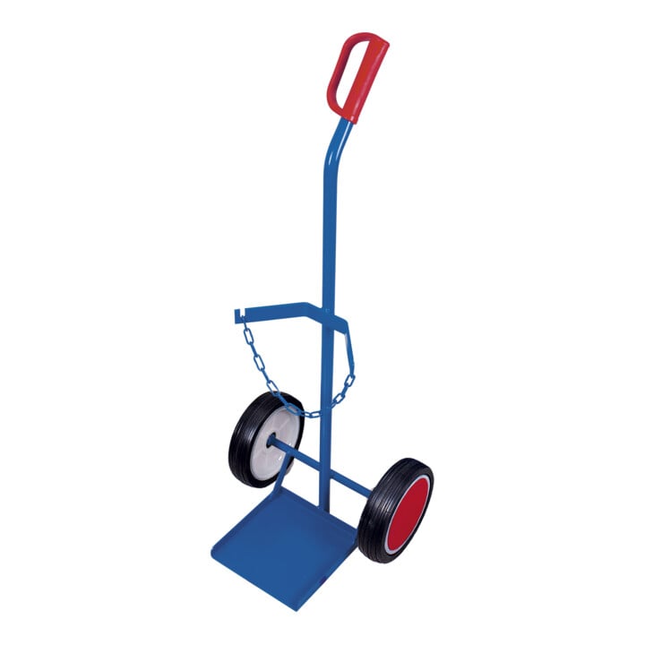 VARIOfit Stahlflaschenkarre für 1 Flasche a 40-50 l Inhalt Vollgummibereifung Schaufel 255 x 260 mm