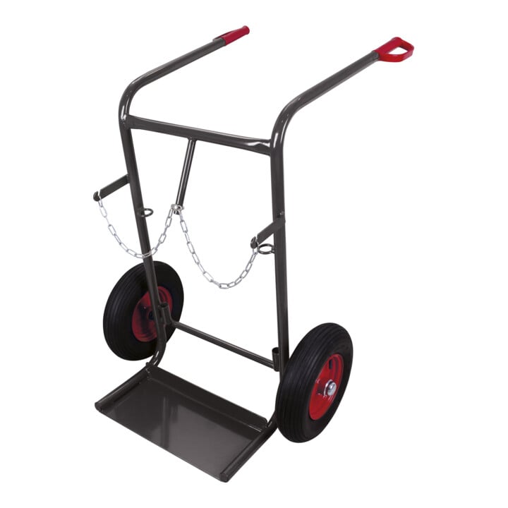 VARIOfit Stahlflaschenkarre für 2 Flaschen 40-50 L RAL 7016
