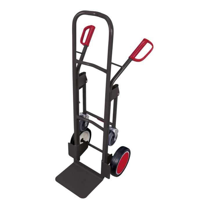 VARIOfit Stahlrohrkarre mit 2 Stützrädern RAL 7016