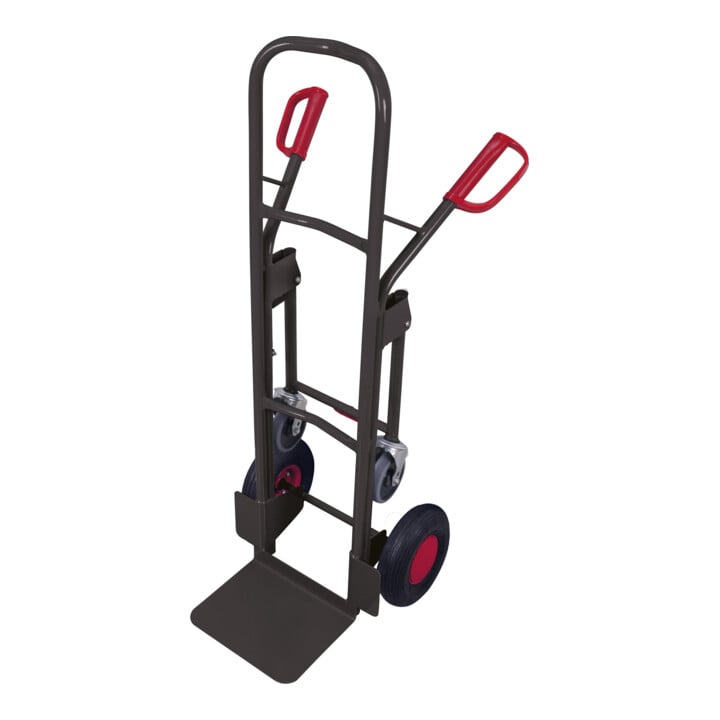 VARIOfit Stahlrohrkarre mit 2 Stützrädern RAL 7016