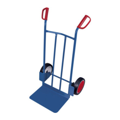 VARIOfit Stahlrohrkarre niedrig Vollgummibereifung Rücken mit Stahlrohrverstrebung Schaufel 480 x 300 mm