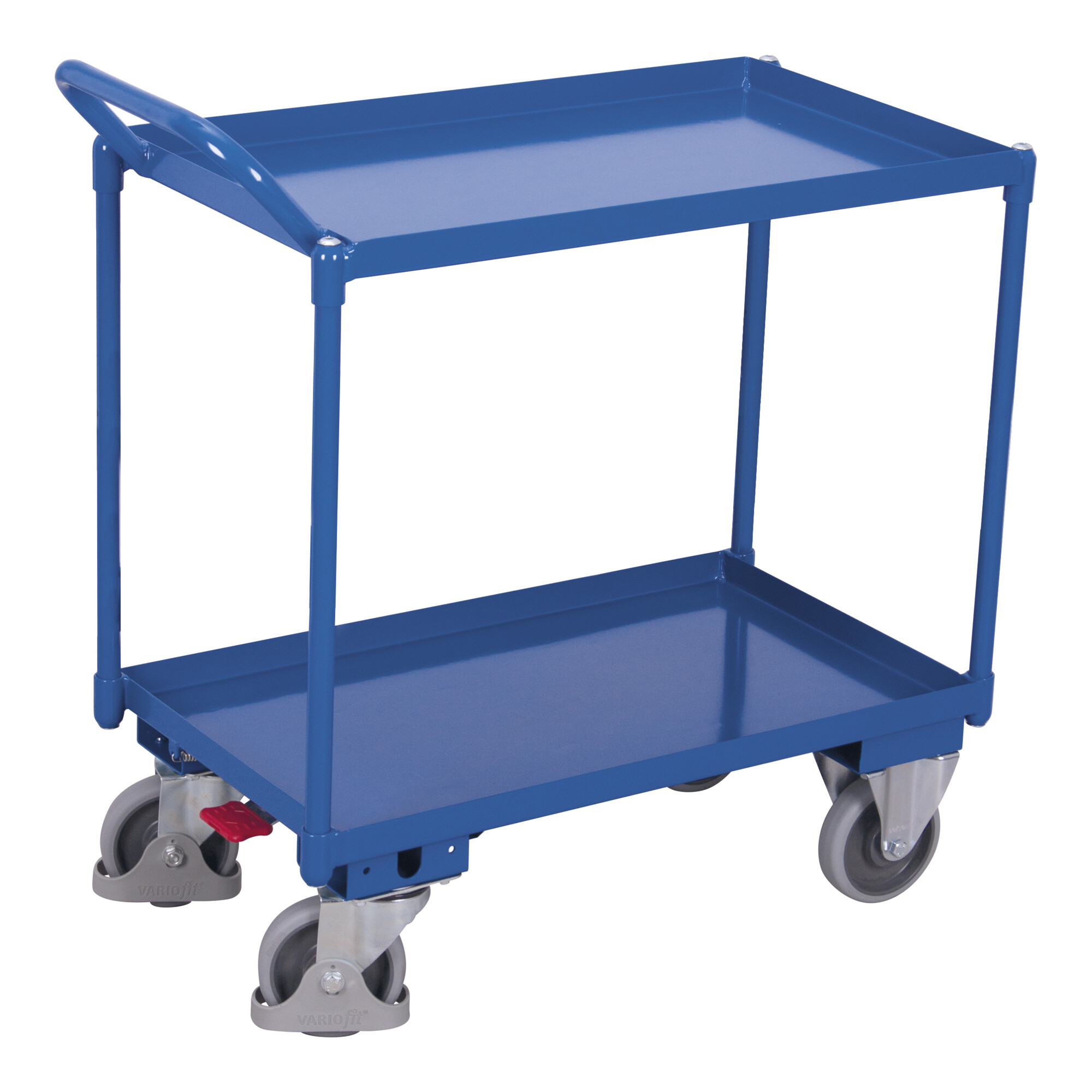 VARIOfit Tischwagen mit 2 Ladeflächen 845 x 495 mm Schiebegriff nach oben gerichtet ; Cordes
