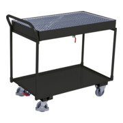 VarioFit Tischwagen mit 2 Ladeflächen und Gitterrost RAL 7016