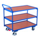 VARIOfit Tischwagen mit 3 Ladeflächen 835 x 495 mm Schiebegriff nach oben gerichtet