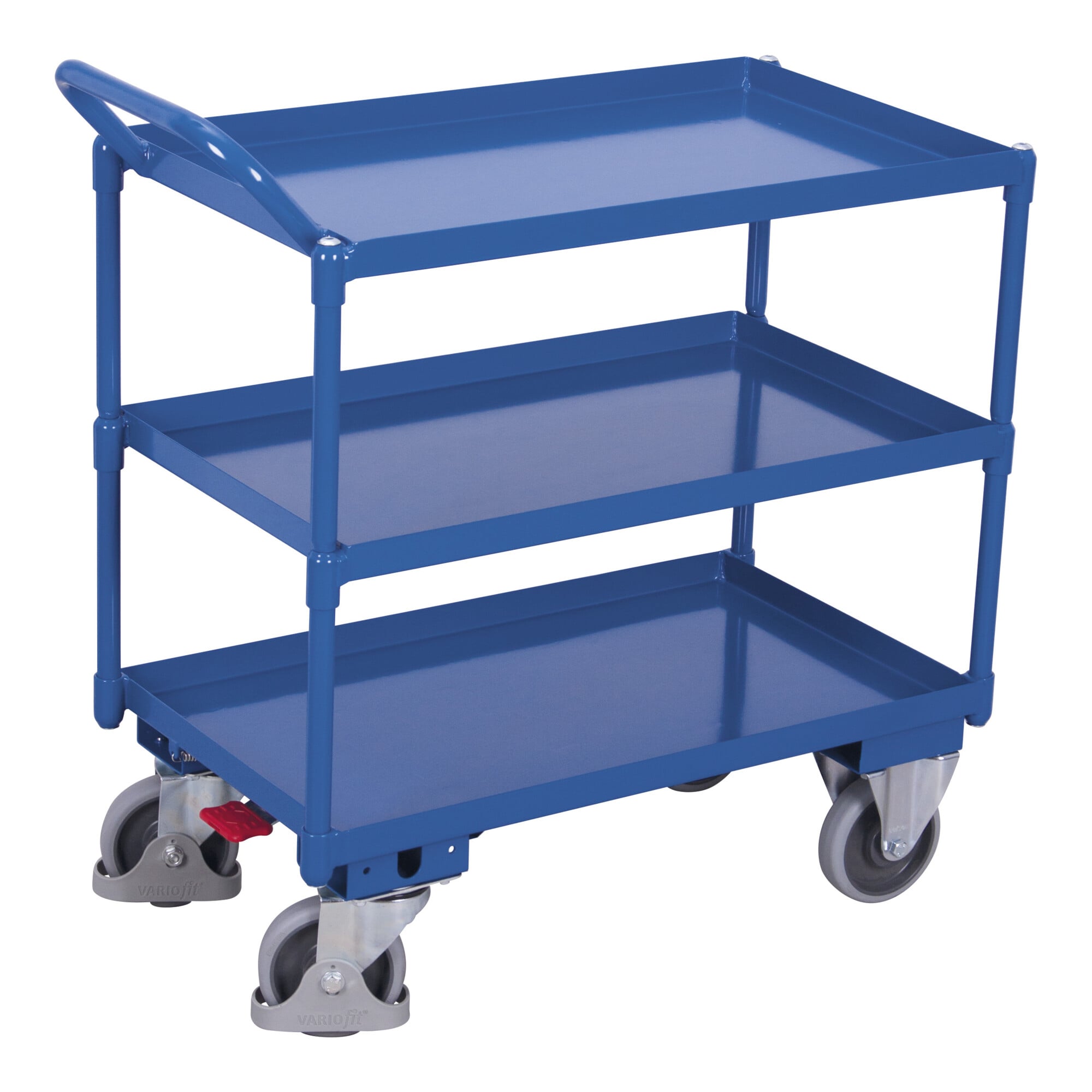 VARIOfit Tischwagen mit 3 Ladeflächen 995 x 695 mm Schiebegriff nach oben gerichtet ; Cordes