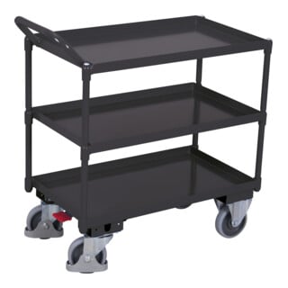 VARIOfit Tischwagen mit 3 Ladeflächen RAL 7016