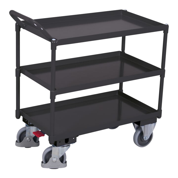 VARIOfit Tischwagen mit 3 Ladeflächen RAL 7016