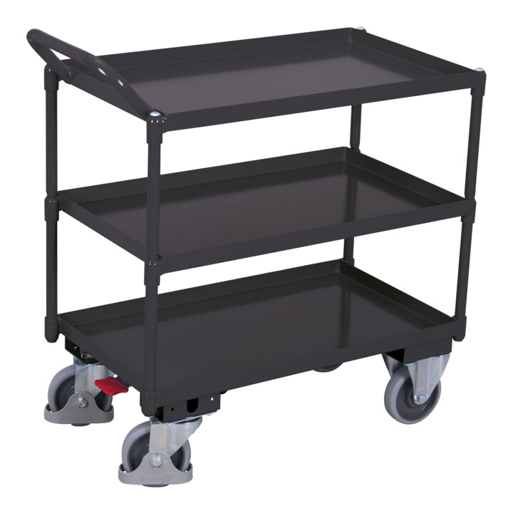 VARIOfit Tischwagen mit 3 Ladeflächen RAL 7016