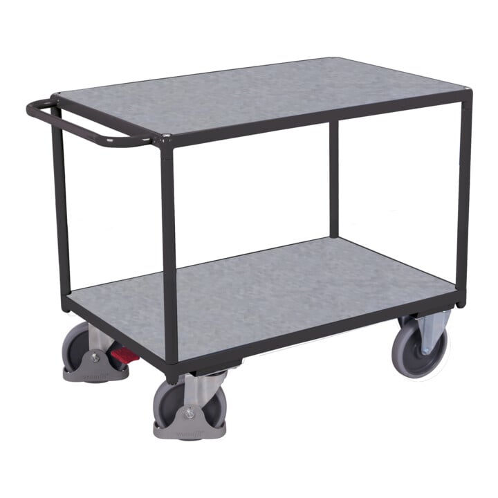 VARIOfit Tischwagen schwer 2 Zinkblechladeflächen RAL 7016