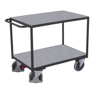 VARIOfit Tischwagen schwer mit 2 Zinkblechladeflächen RAL 7016