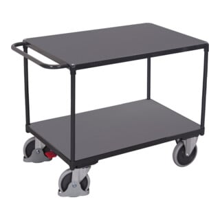 VARIOfit Tischwagen Schwerer mit 2 Ladeflächen RAL 7016