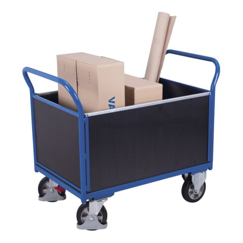 VARIOfit Schwerlast-Vierwandwagen mit Siebdruckplatte, Traglast 1000kg