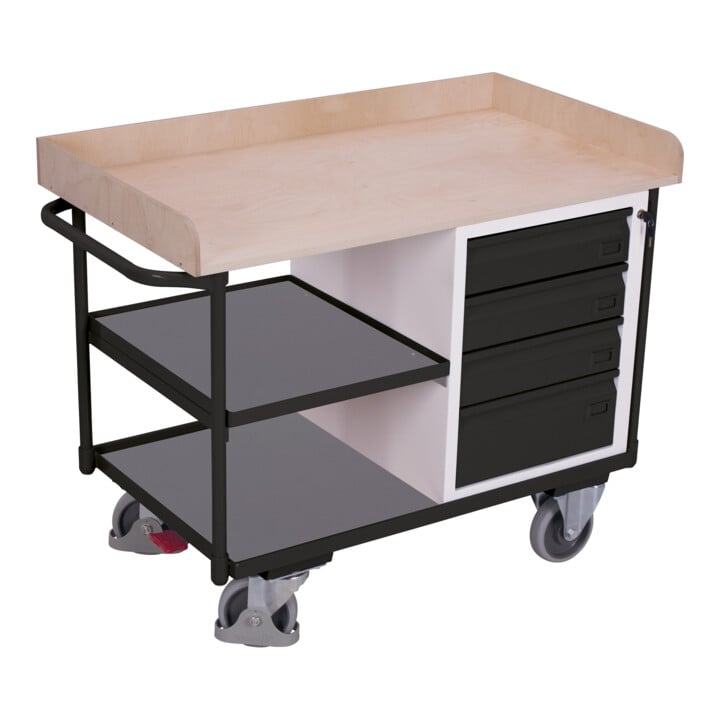 VARIOfit Werkstattwagen 3 Ladeflächen RAL 7016