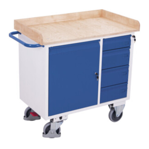 VARIOfit Werkstattwagen mit 4 Schubladen und Rand