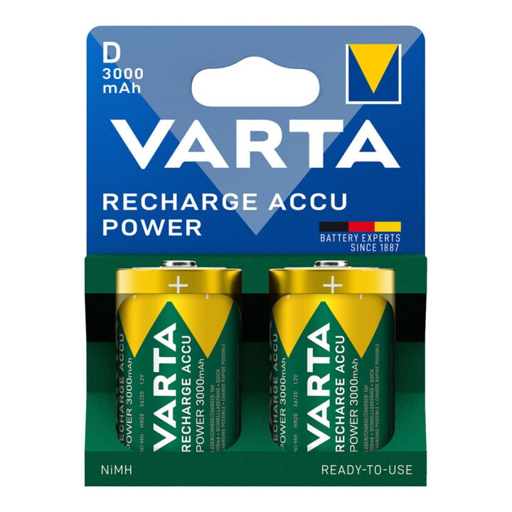 Varta Akku RECH.ACCU D 2er Blister NiMH Kapazität 3000 mAh