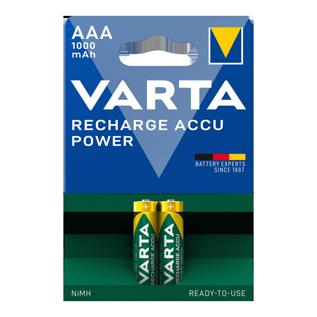 Varta Akkuzelle 1,2 V 1000 mAh R03-AAA-Micro HR03 2