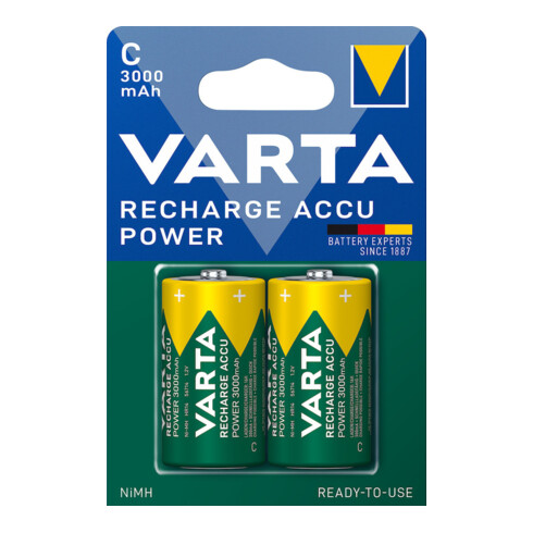 Varta Akkuzelle 1,2 V 3000 mAh R14-C-Baby HR14 2