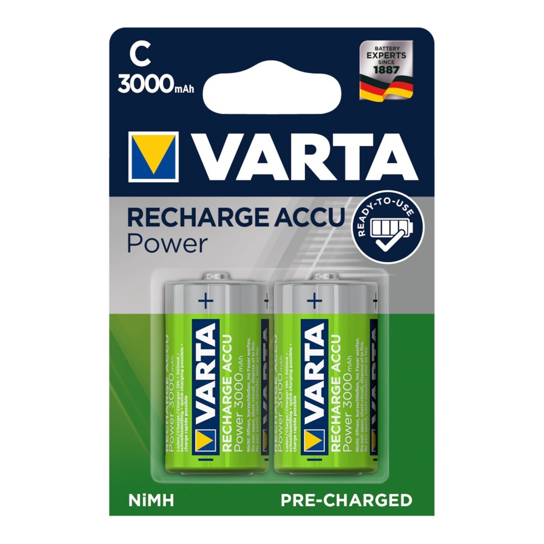 Varta Akkuzelle 1,2 V 3000 mAh R14-C-Baby HR14 2