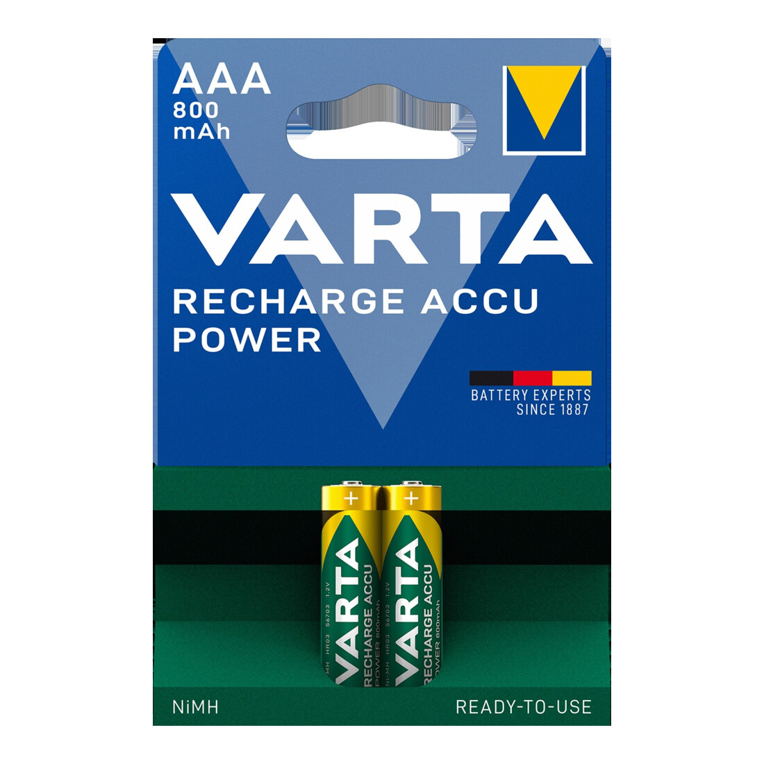 Varta Akkuzelle 1,2 V 800 mAh R03-AAA-Micro HR03 2