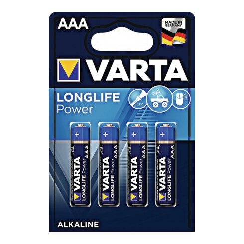 Varta Batterie Alkaline High Energy 1,5 V AAA-AM4-Micro 1260 mAh LR03 4903 4 St./Bl.