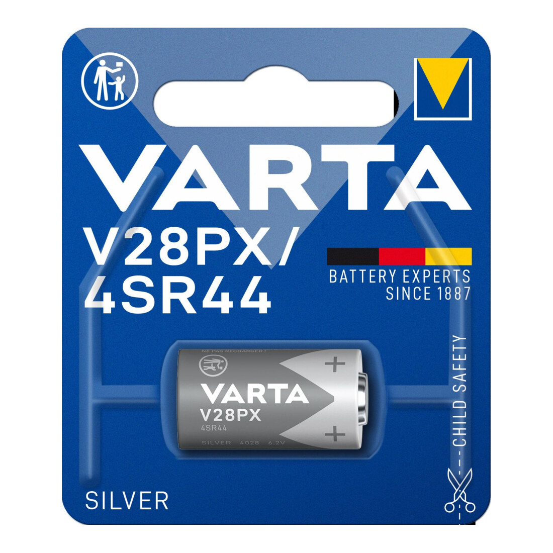 Varta Batterie Electronics 6,2 V/145 mAh/Argent V 28 PX Bli.1