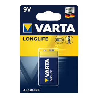 VARTA Batterie LONGLIFE 9V Bloc E, blister 1 pc.