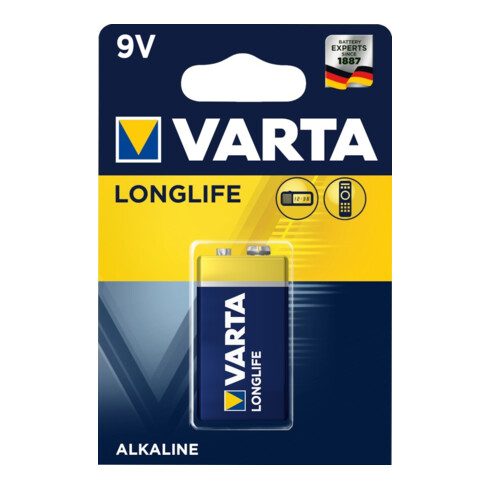 VARTA Batterie LONGLIFE 9V E-Block, 1-er Bli.