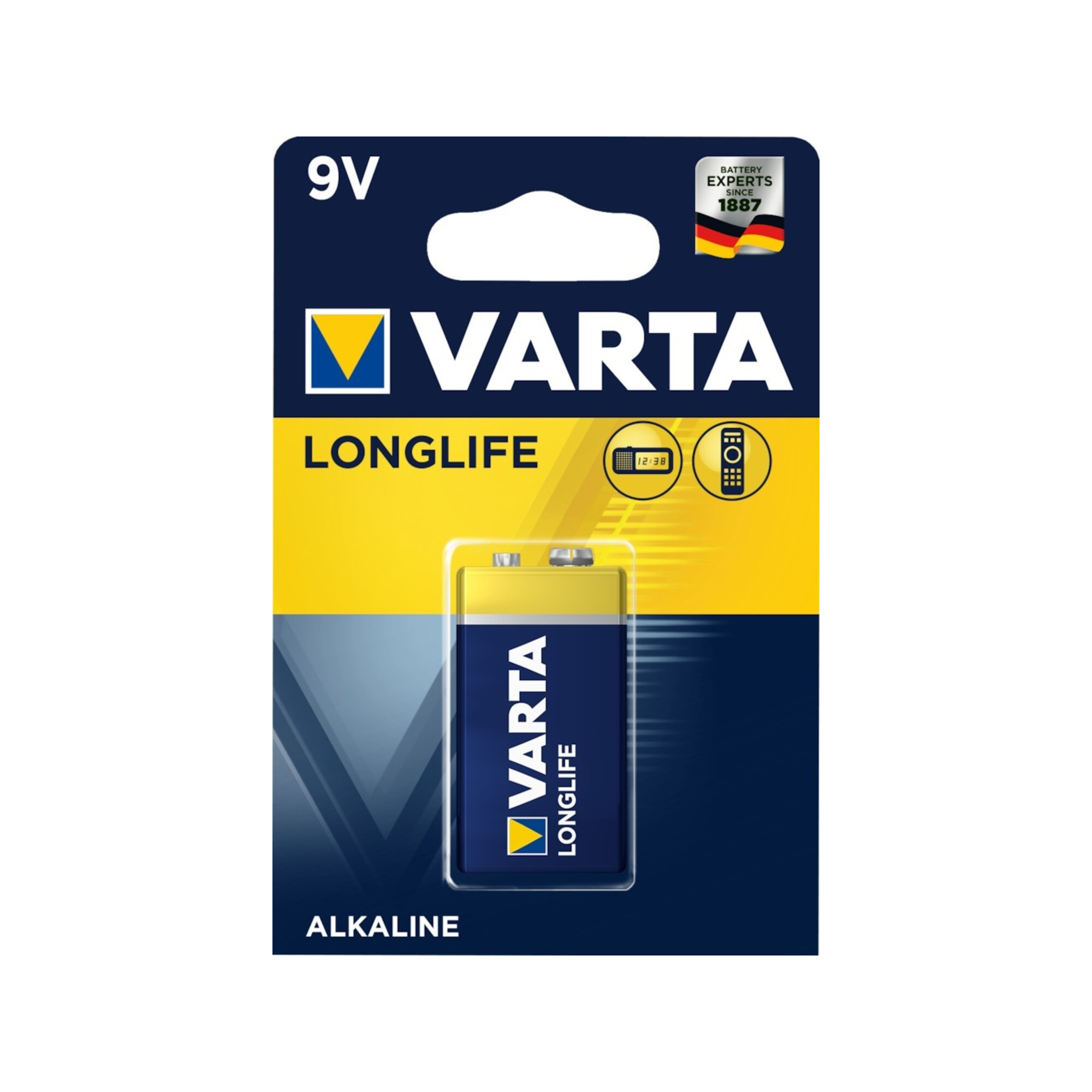 VARTA Batterie LONGLIFE 9V E-Block, 1-er Bli.